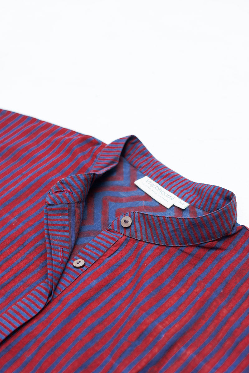 Unisex Anti-fit Shirt - Red stripes