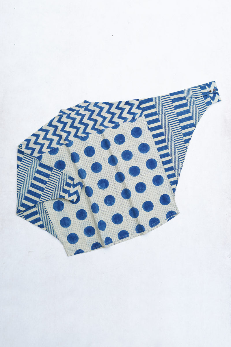 Unisex Anti fit Shirt - Indigo polka