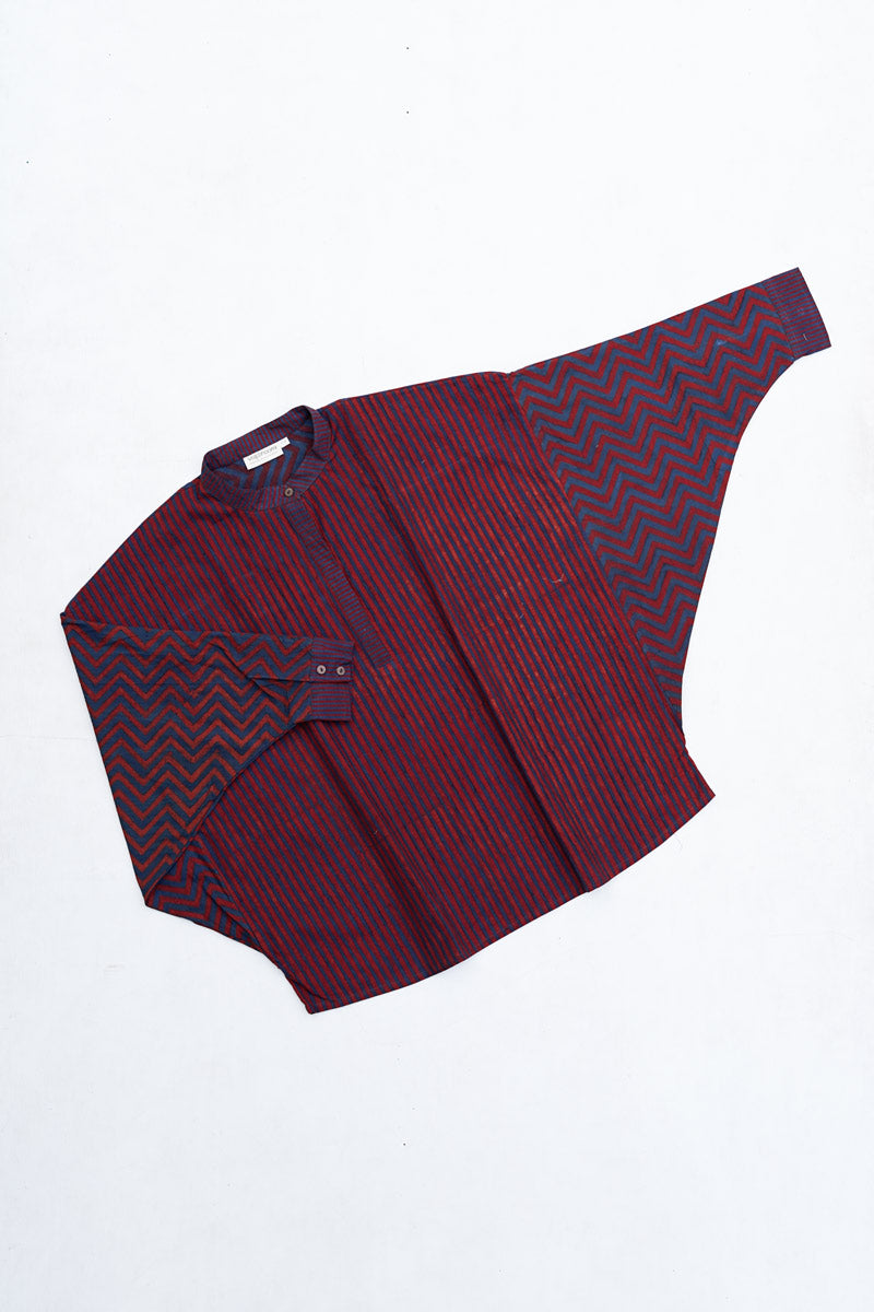 Unisex Anti-fit Shirt - Red stripes