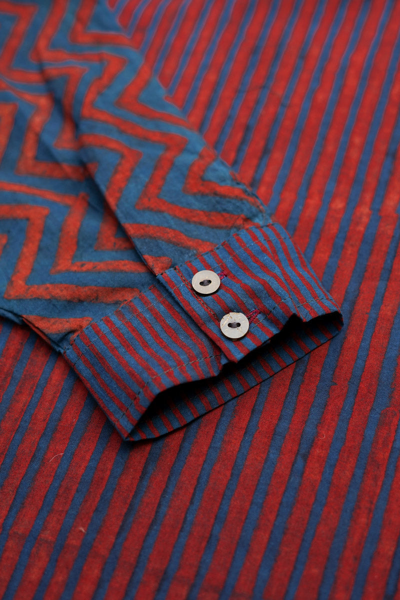 Unisex Anti-fit Shirt - Red stripes