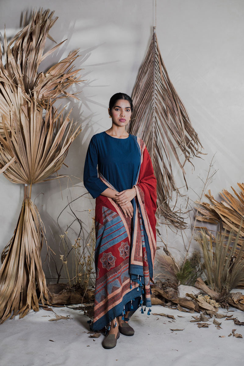 Co-ord Set of 3 - Kurta, Culotte & Dupatta - Sura 14