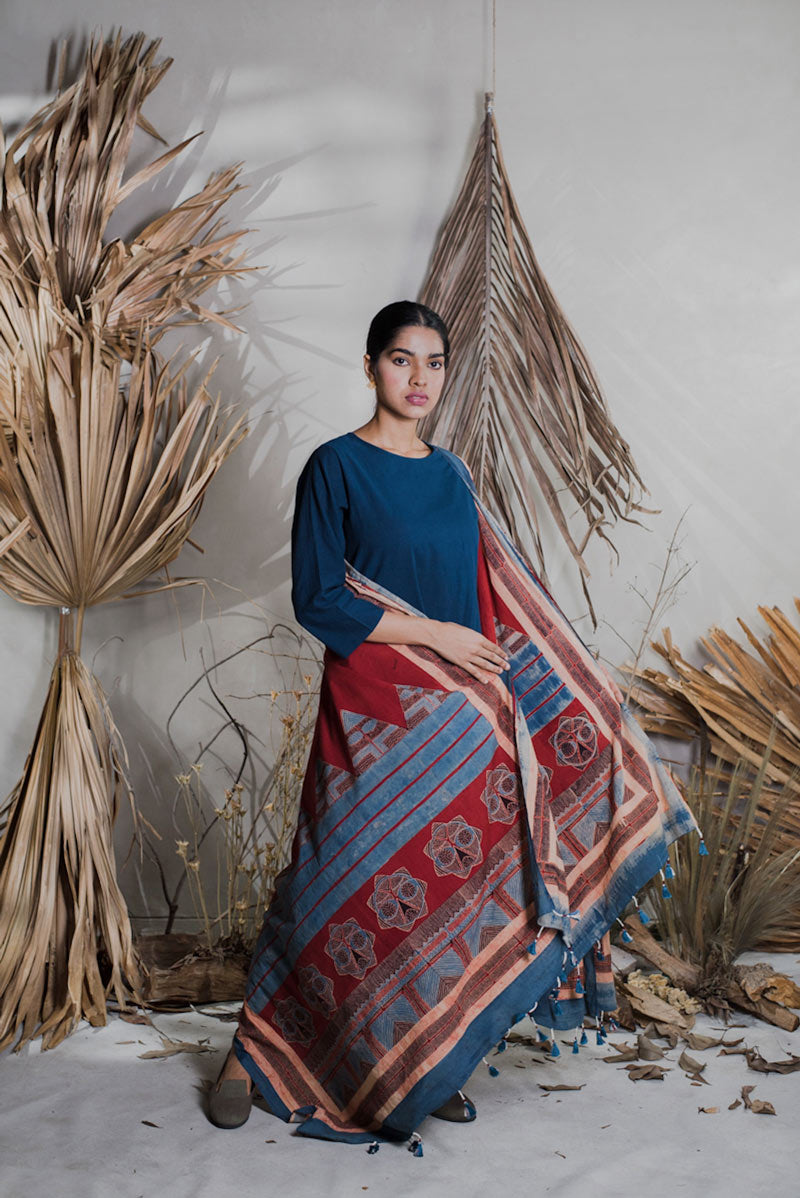 Co-ord Set of 3 - Kurta, Culotte & Dupatta - Sura 14