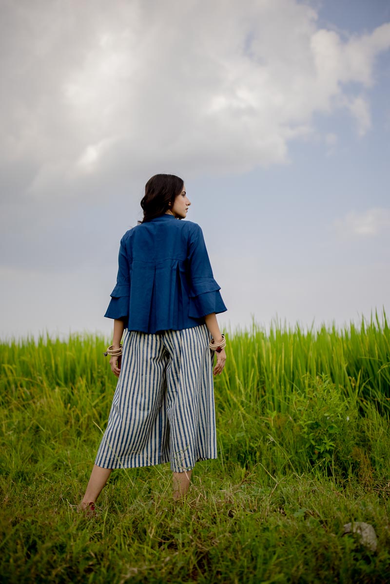 Freesize Culottes – Indigo stripes