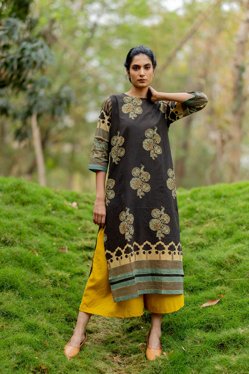 Set of 3 - Kurta, Dupatta, Culotte - Nuri