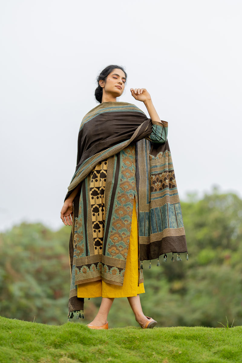 Set of 3 - Kurta, Dupatta, Culotte - Aviv
