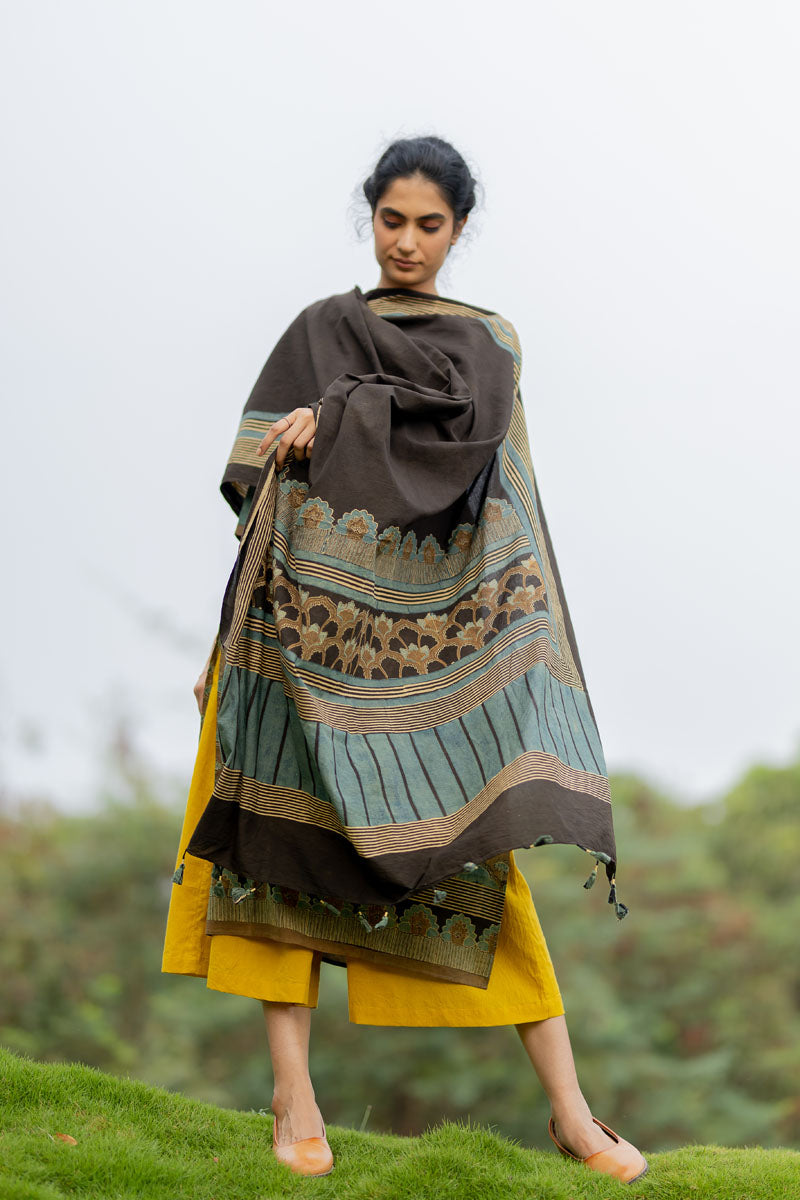 Set of 3 - Kurta, Dupatta, Culotte - Aviv