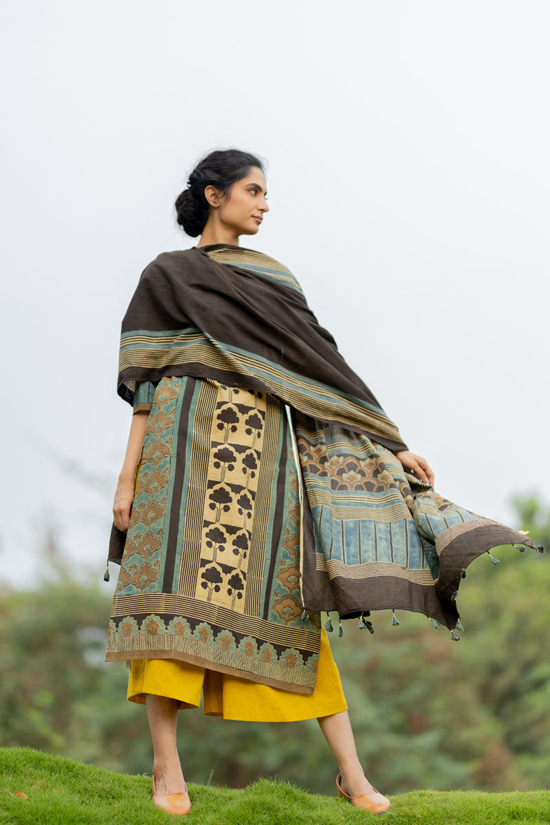 Set of 3 - Kurta, Dupatta, Culotte - Aviv