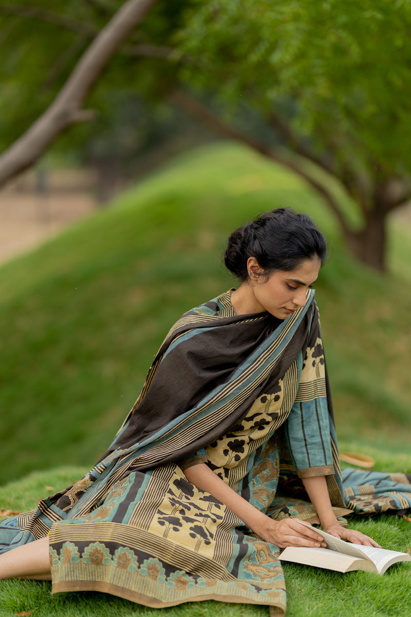 Set of 3 - Kurta, Dupatta, Culotte - Aviv