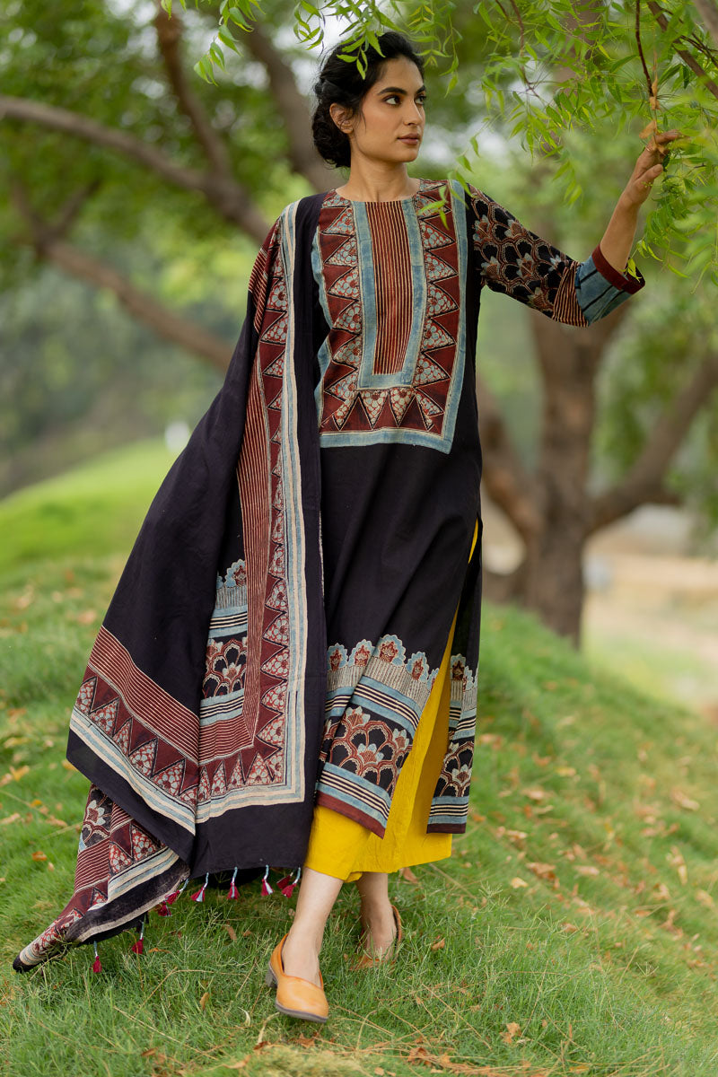 Set of 3 - Kurta, Dupatta & Culotte - Zuhr 04