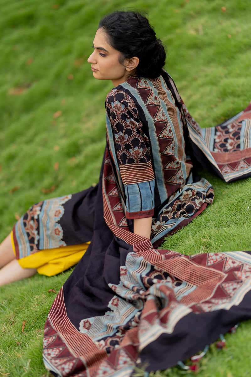 Set of 3 - Kurta, Dupatta & Culotte - Zuhr 04