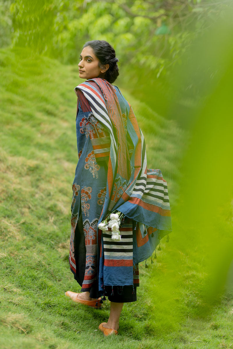 Set of 3 - Kurta, Dupatta, Culotte - Tamara
