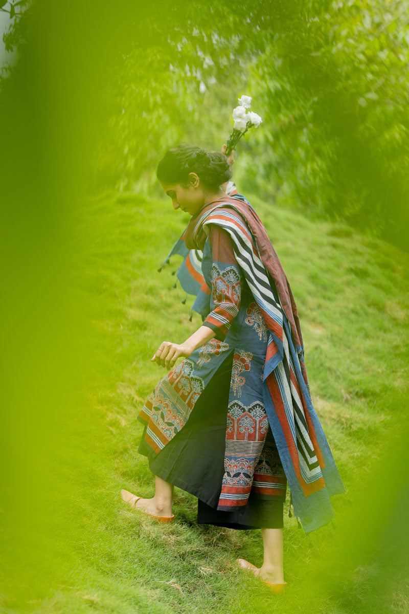 Set of 3 - Kurta, Dupatta, Culotte - Tamara