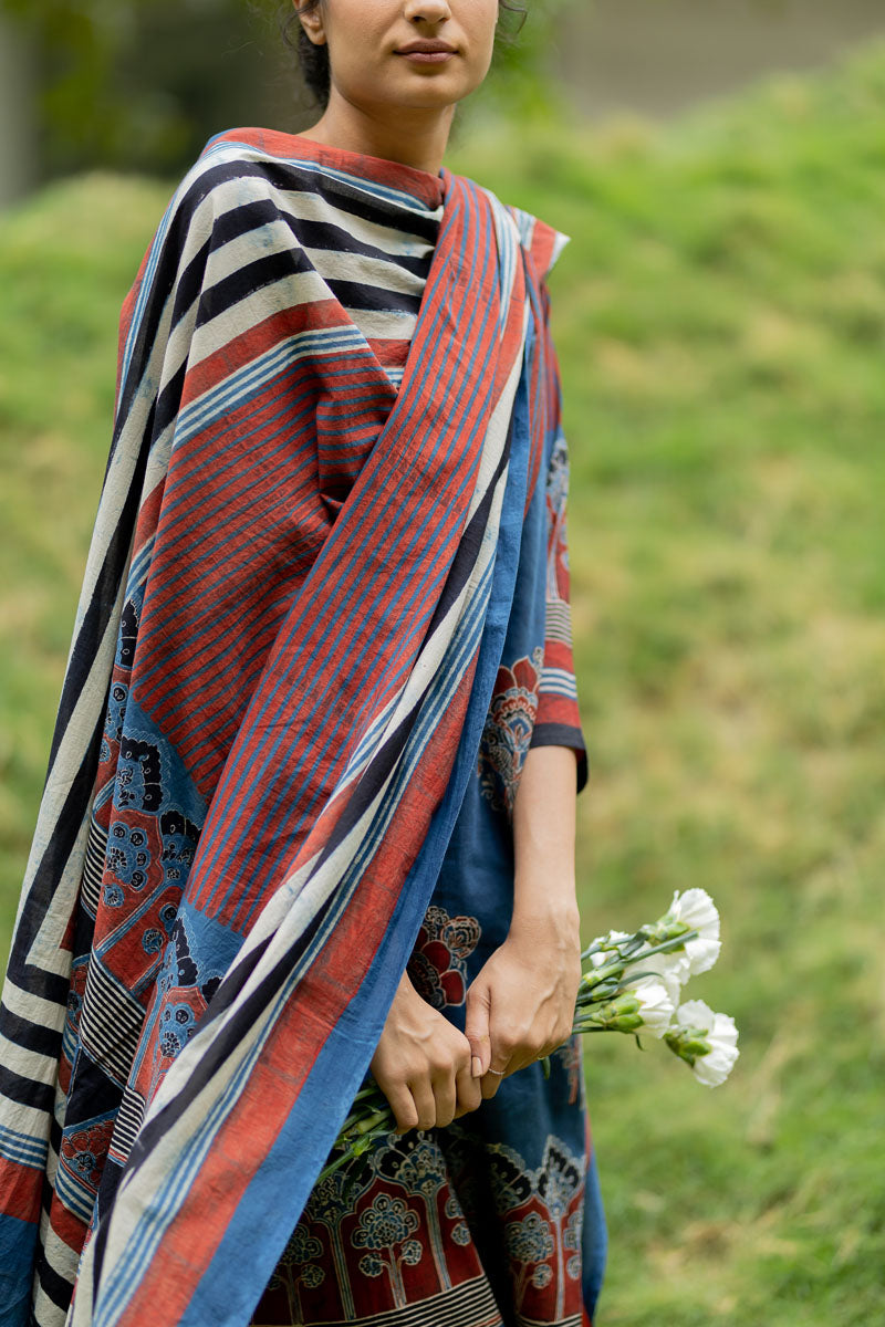 Set of 3 - Kurta, Dupatta, Culotte - Tamara