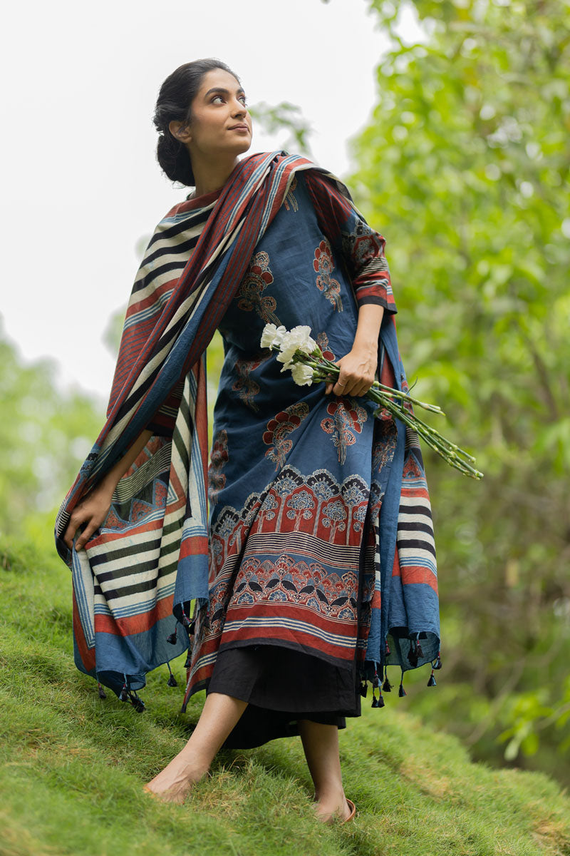 Set of 3 - Kurta, Dupatta, Culotte - Tamara