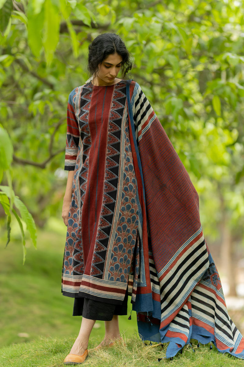 Set of 3 - Kurta, Dupatta, Culotte - Niza