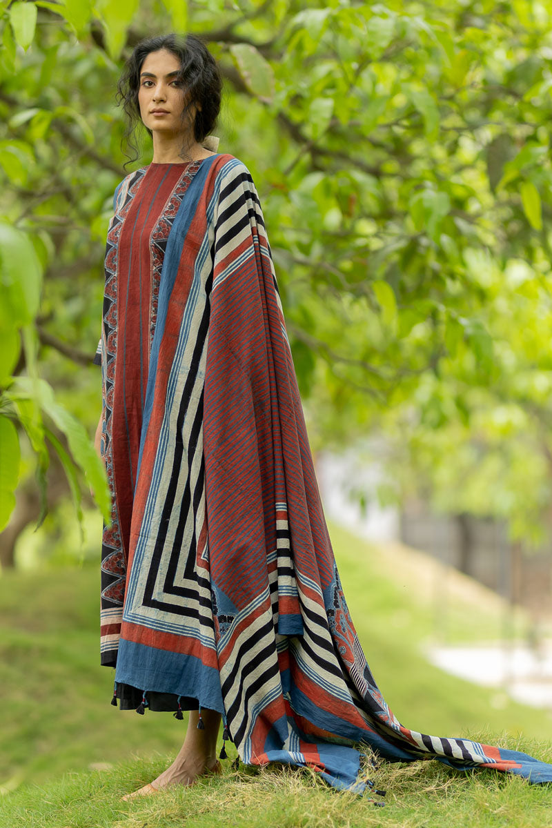 Set of 3 - Kurta, Dupatta, Culotte - Niza