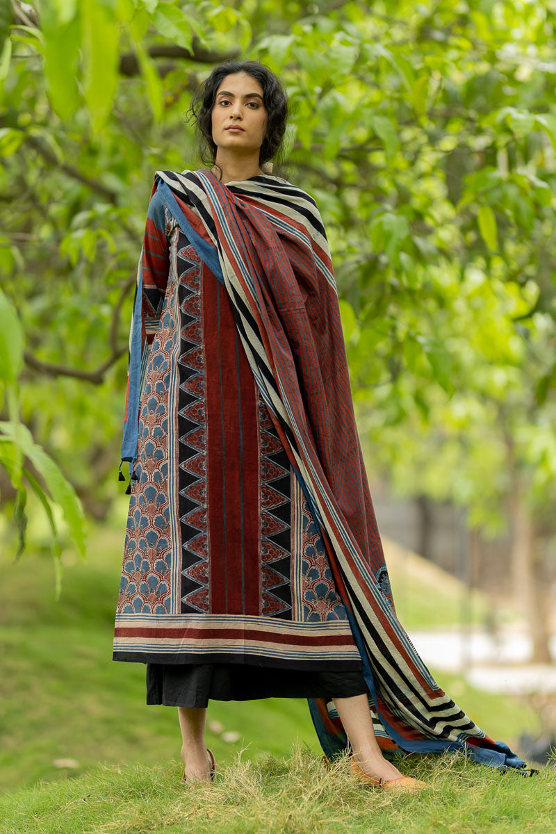 Set of 3 - Kurta, Dupatta, Culotte - Niza