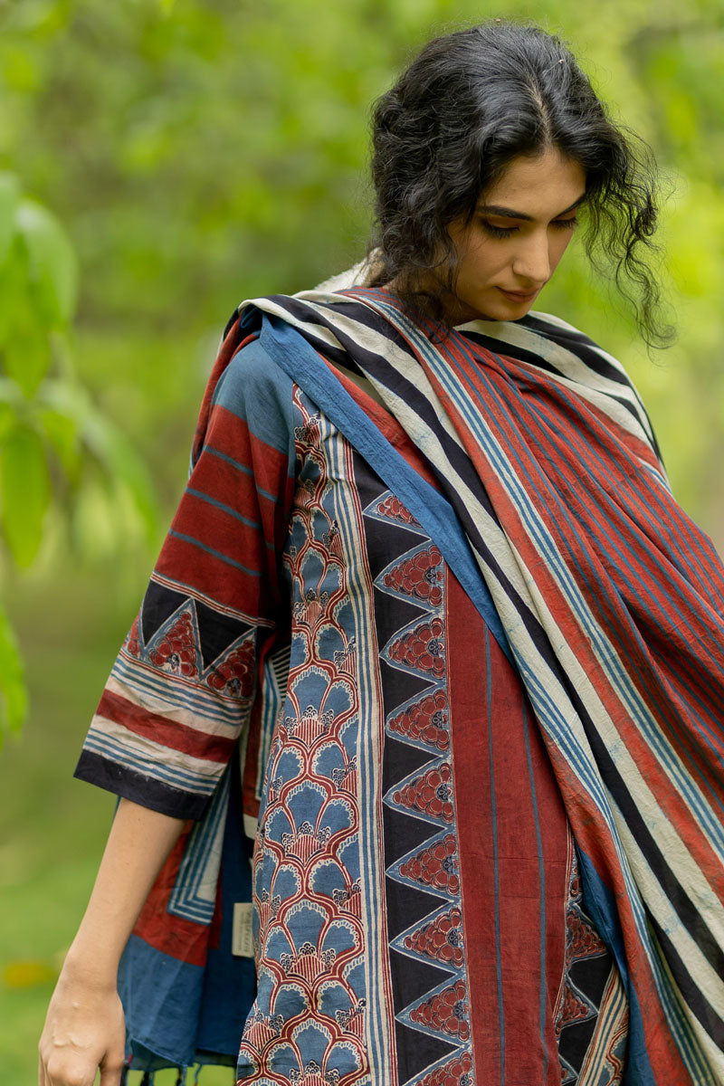 Set of 3 - Kurta, Dupatta, Culotte - Niza