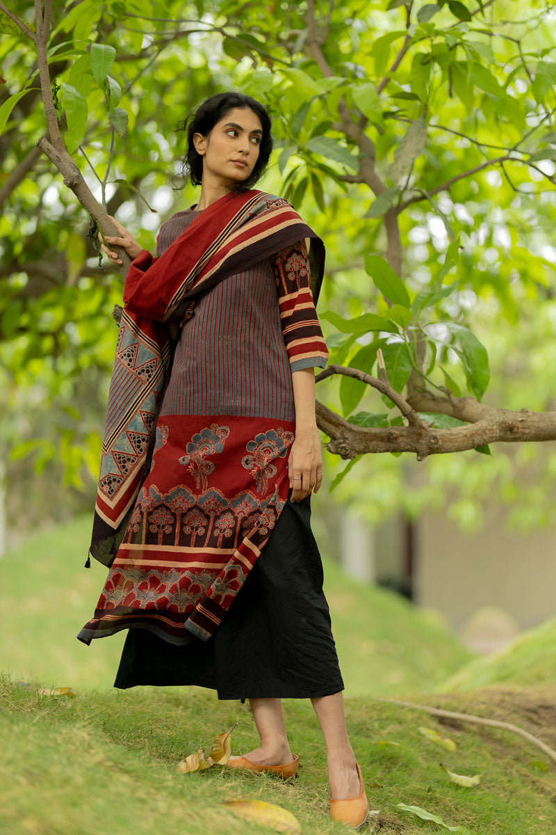 Set of 3 - Kurta, Dupatta & Culotte - Zuhr 05