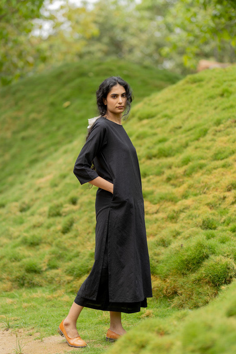 Set of 3 - Basic Kurta, Dupatta, Culotte - Sahar