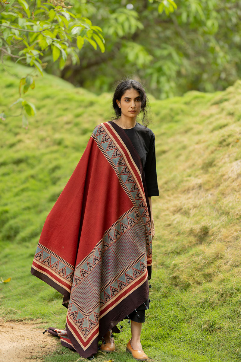 Set of 3 - Basic Kurta, Dupatta, Culotte - Sahar