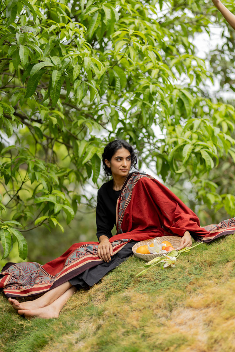 Set of 3 - Basic Kurta, Dupatta, Culotte - Sahar