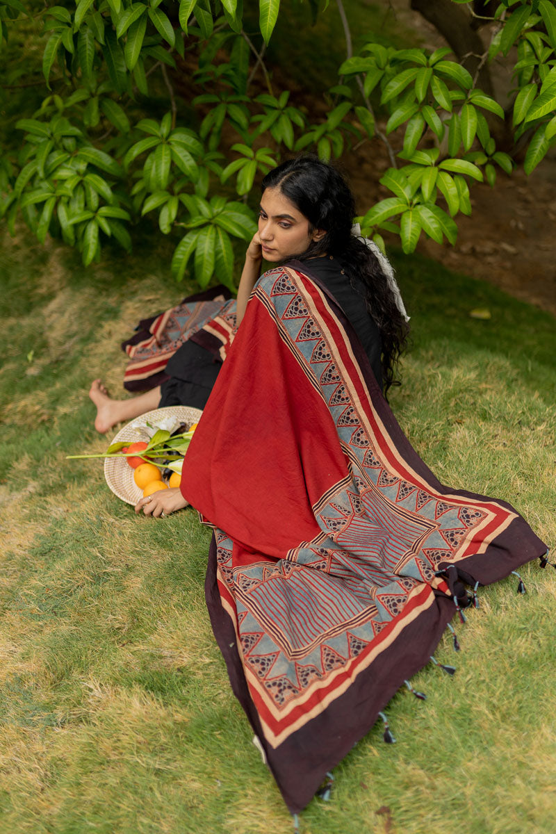Set of 3 - Basic Kurta, Dupatta, Culotte - Sahar