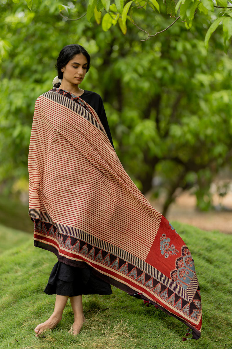 Set of 3 - Basic Kurta, Dupatta, Culotte - Tamara