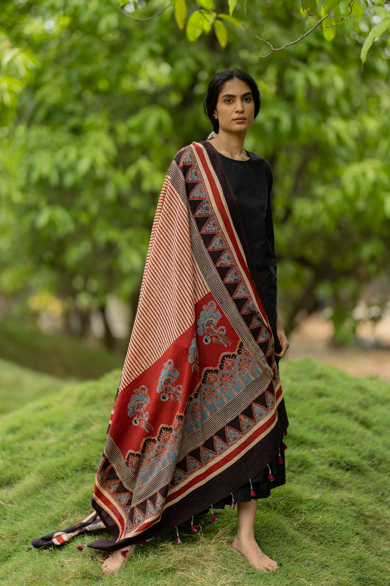 Set of 3 - Basic Kurta, Dupatta, Culotte - Tamara