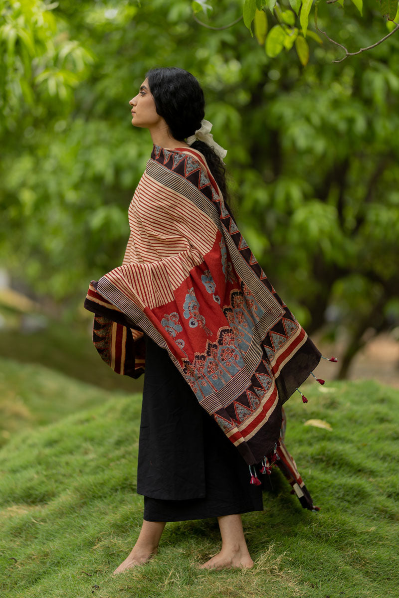 Set of 3 - Basic Kurta, Dupatta, Culotte - Tamara