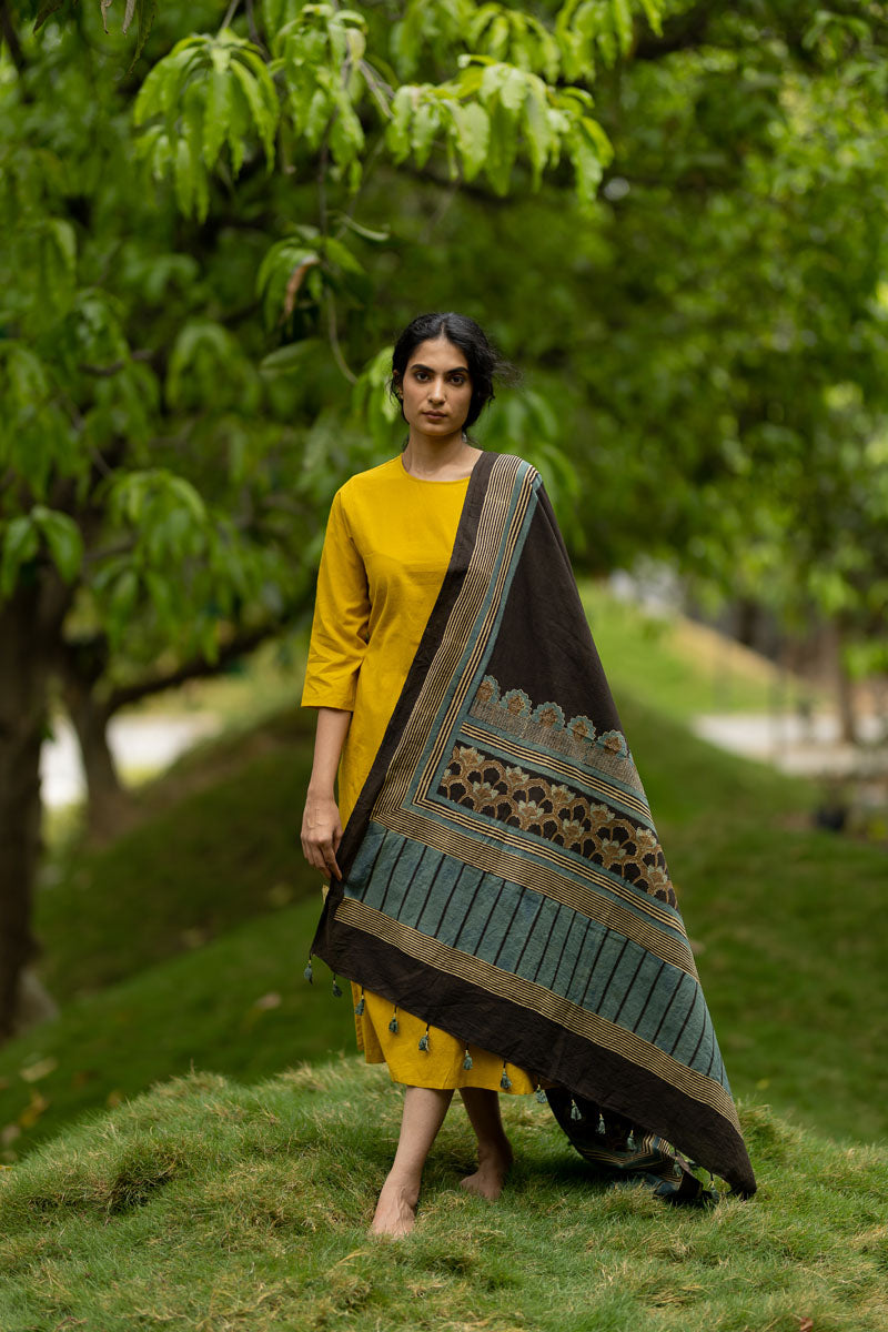 Set of 3 - Basic Kurta, Dupatta, Culotte - Aviv