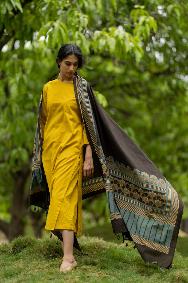 Set of 3 - Basic Kurta, Dupatta, Culotte - Aviv