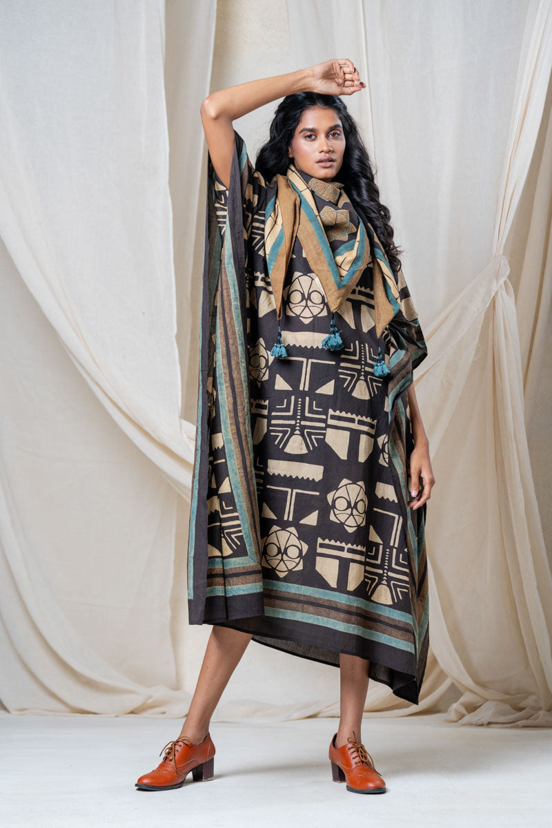 Co-ord Set of 2 - Kaftan & Scarf - Sura 04