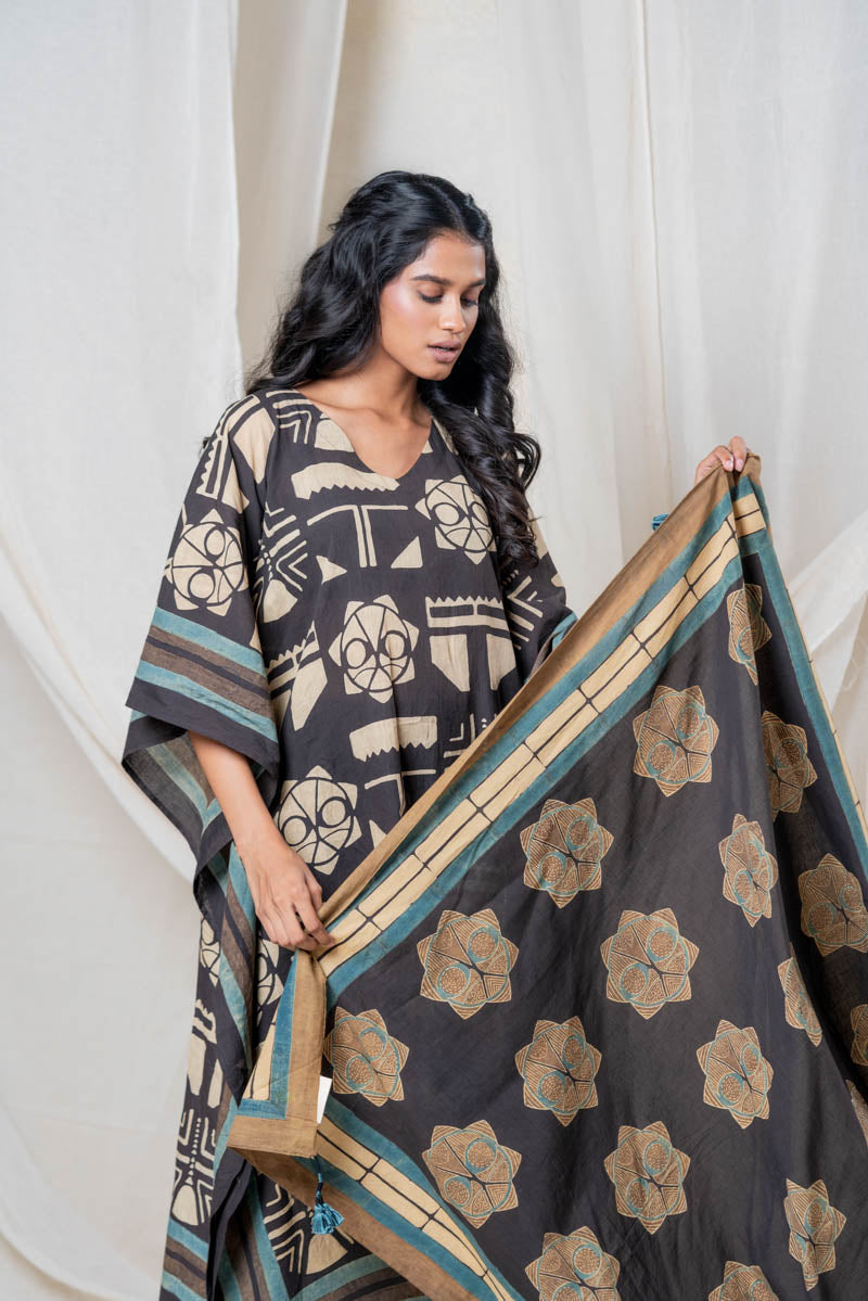 Co-ord Set of 2 - Kaftan & Scarf - Sura 04