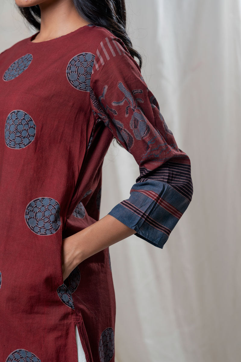 Classic Kurta – Burgundy Maya