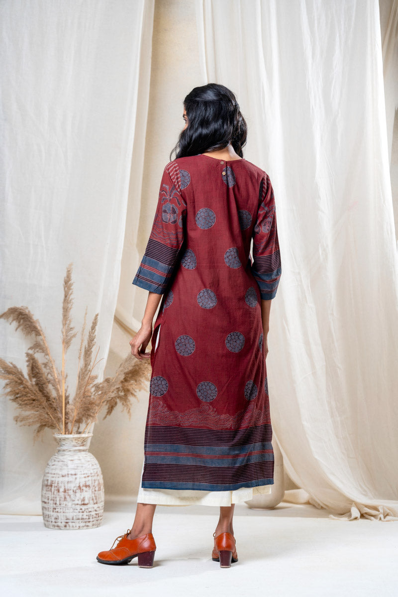 Classic Kurta – Burgundy Maya