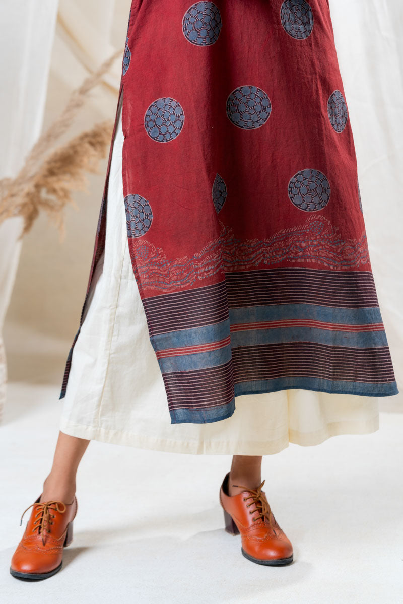 Classic Kurta – Burgundy Maya