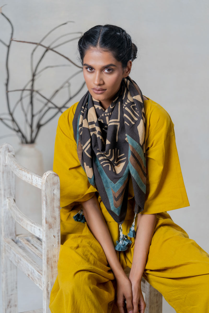 Co-ord Set of 3 Croptop, Culotte & Scarf - Sura 05