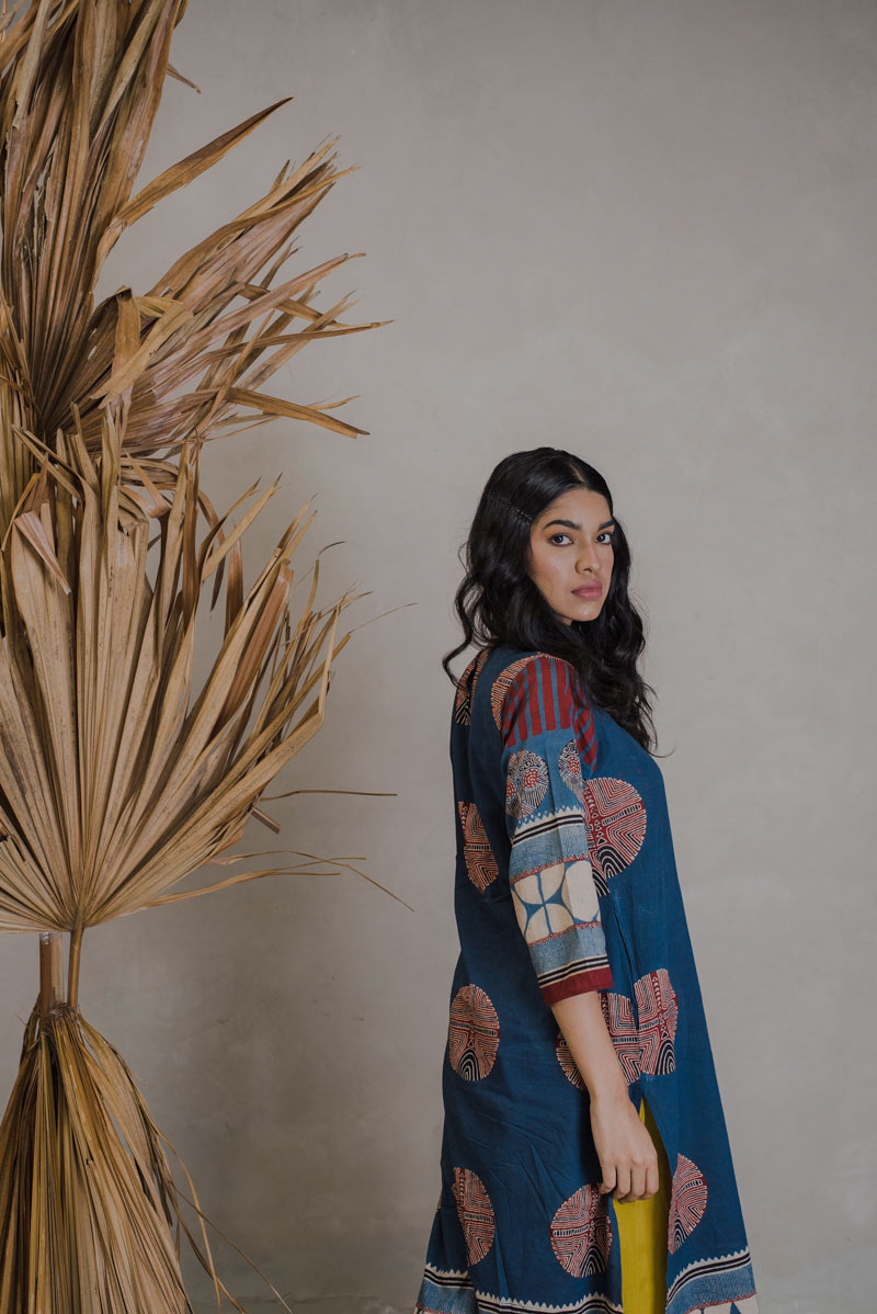 Co-ord Set of 3 - Kurta, Culotte & Dupatta - Sura 09