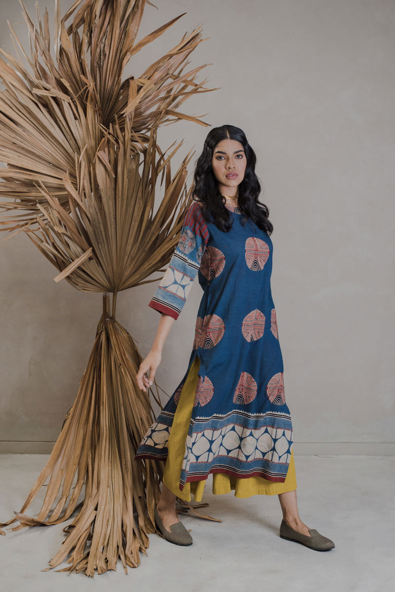 Co-ord Set of 3 - Kurta, Culotte & Dupatta - Sura 09