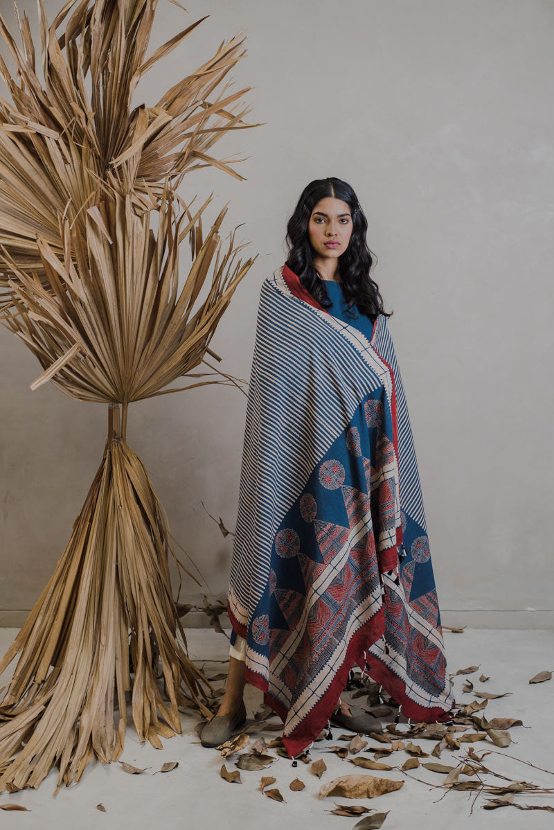 Co-ord Set of 3 - Kurta, Culotte & Dupatta - Sura 12