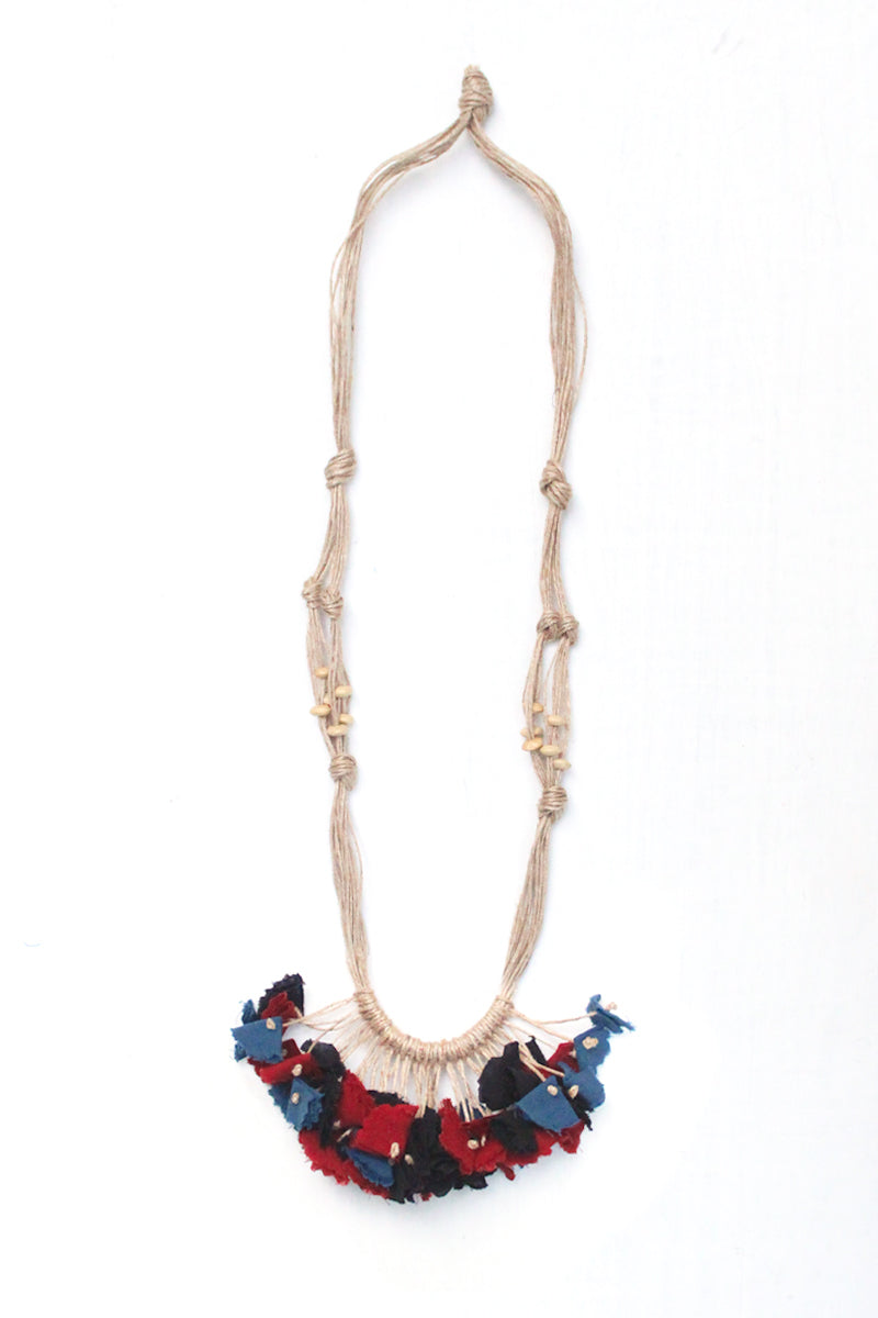 Handmade Textile Tassel Necklace – 9