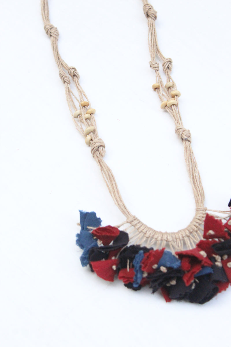 Handmade Textile Tassel Necklace – 9