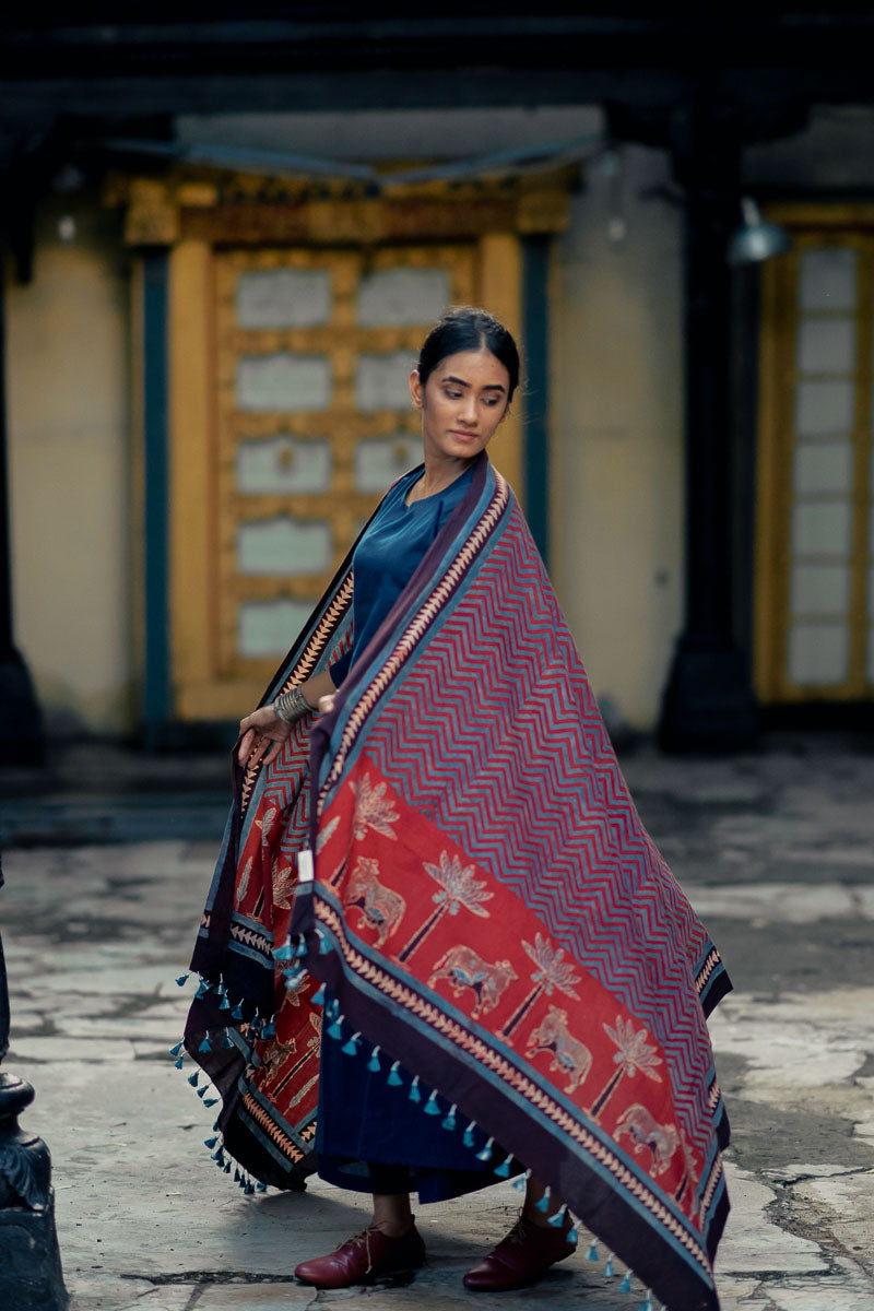 Co-ord Set of Kurta-Culotte-Dupatta – Nila 01