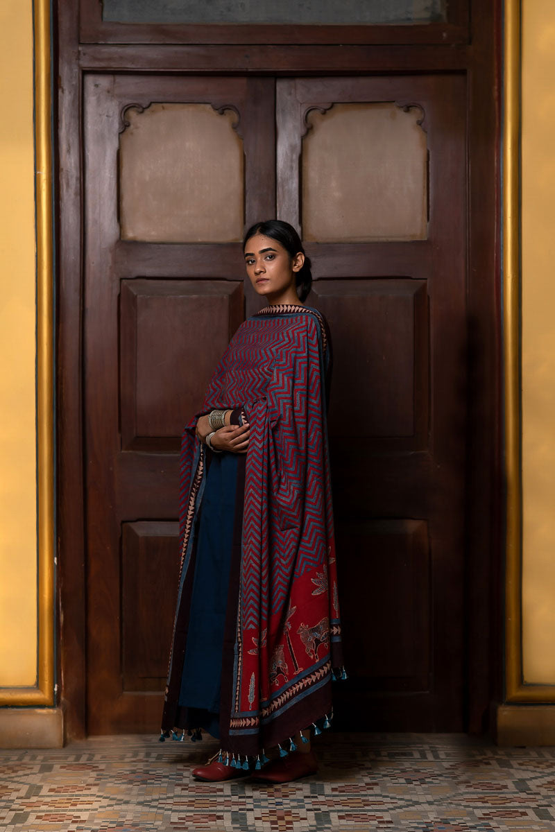 Co-ord Set of Kurta-Culotte-Dupatta – Nila 01