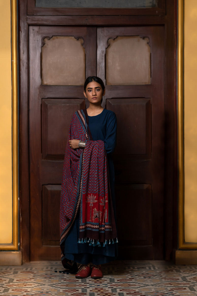 Co-ord Set of Kurta-Culotte-Dupatta – Nila 01
