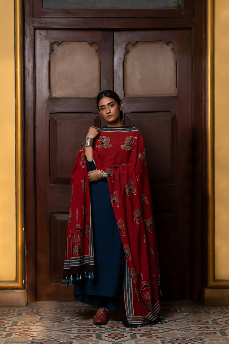 Co-ord Set of 3 - Kurta, Culotte & Dupatta - Nila 05