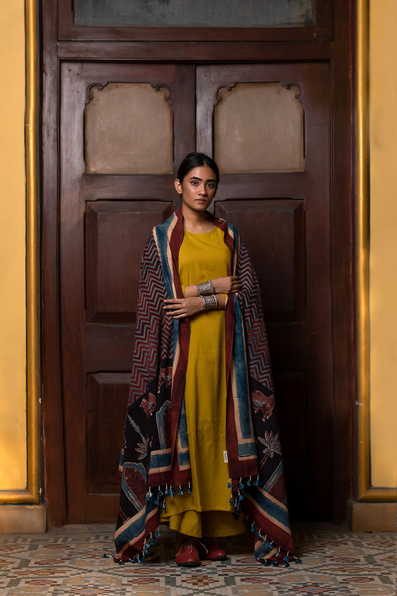 Co-ord Set of Kurta-Culotte-Dupatta – Nila 04