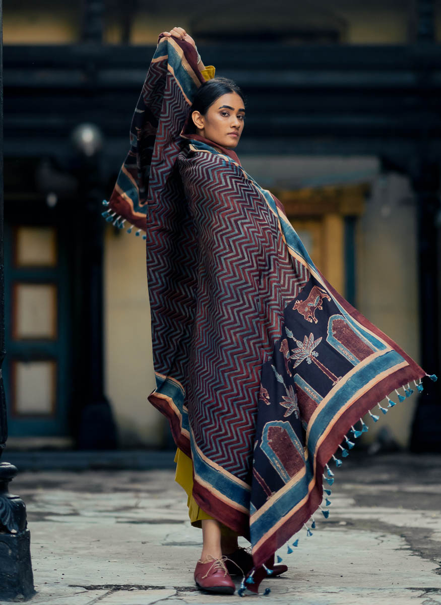 Co-ord Set of Kurta-Culotte-Dupatta – Nila 04