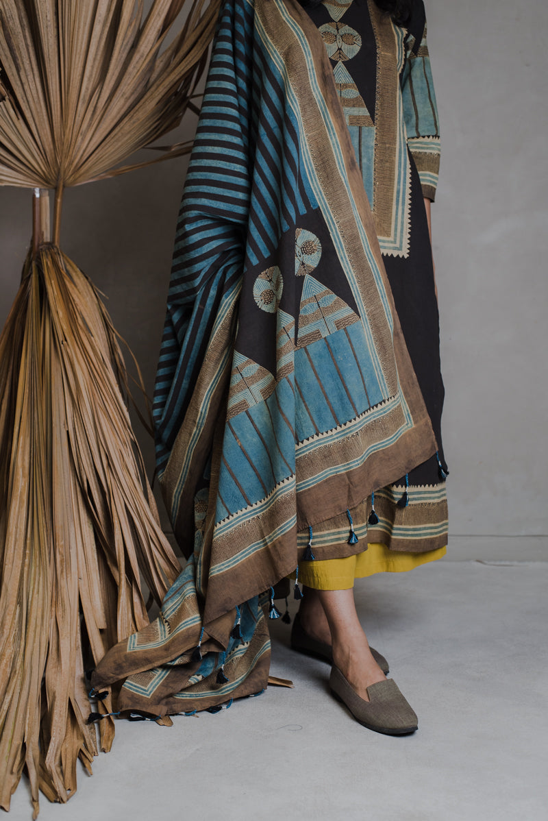 Co-ord Set of 3 - Kurta, Culotte & Dupatta - Sura 01